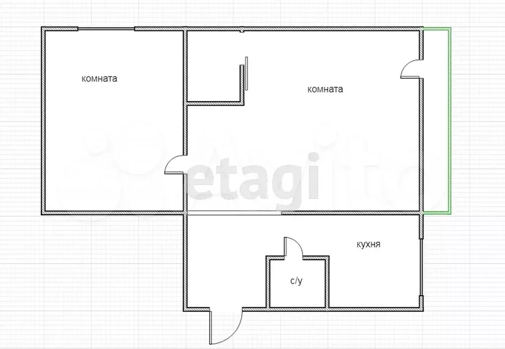 2-к. квартира, 52 м, 5/5 эт. - Фото 0