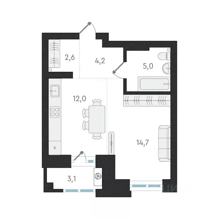 1-к кв. Новосибирская область, Новосибирск Кубовая ул., 32 (38.5 м) - Фото 0
