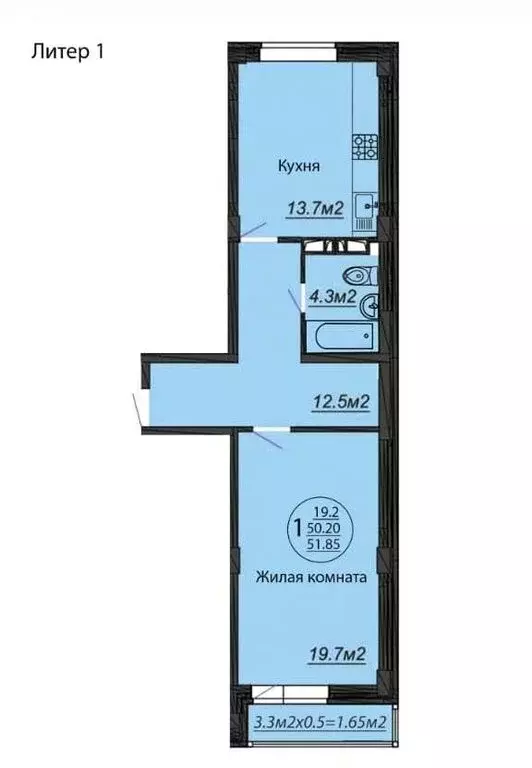 1-комнатная квартира: Краснодар, жилой массив Пашковский, Криничная ... - Фото 1