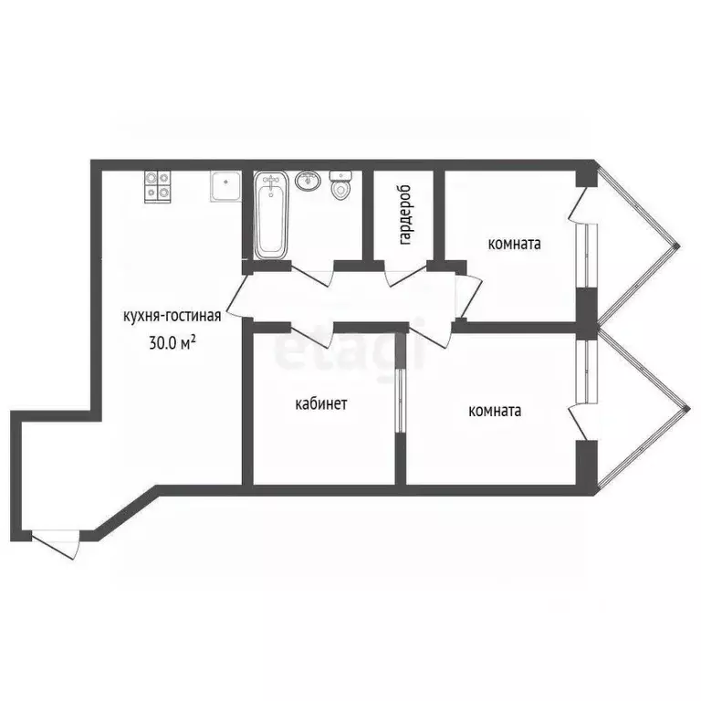 2-к кв. Московская область, Солнечногорск городской округ, Голубое пгт ... - Фото 2