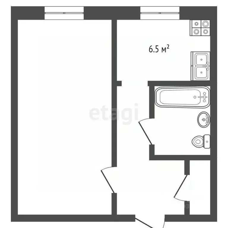 1-к кв. Владимирская область, Муром Юбилейная ул., 56 (29.3 м) - Фото 1
