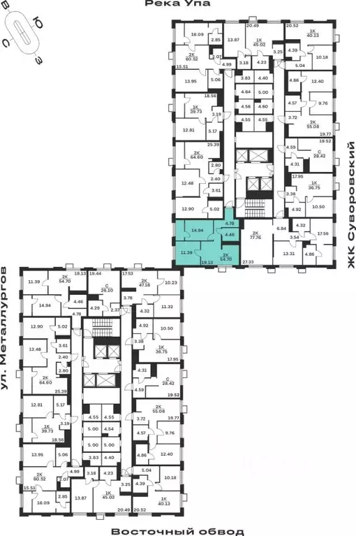 2-к кв. Тульская область, Тула ул. Академика Насоновой, 18 (54.7 м) - Фото 2