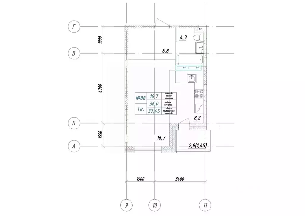 1-к кв. Приморский край, Большой Камень ул. Ленина, 14 (37.45 м) - Фото 1