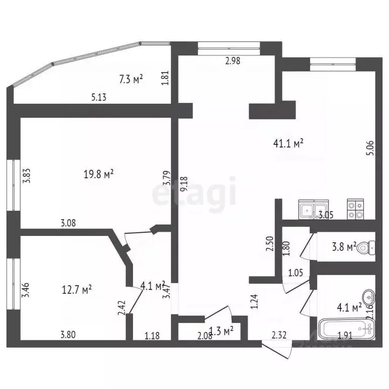 3-к кв. Орловская область, Орел Комсомольская ул., 89 (100.2 м) - Фото 1