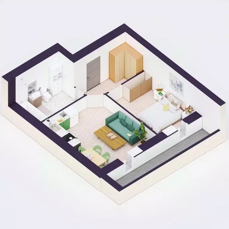 2-к кв. Башкортостан, Уфа Кавказская ул., 24 (43.31 м) - Фото 1