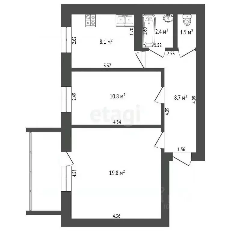 2-к кв. Тюменская область, Исетский муниципальный округ, пос. ... - Фото 2