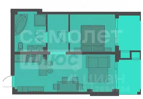 2-к кв. Крым, Черноморский район, с. Межводное ш. Черноморское, 35 ... - Фото 2