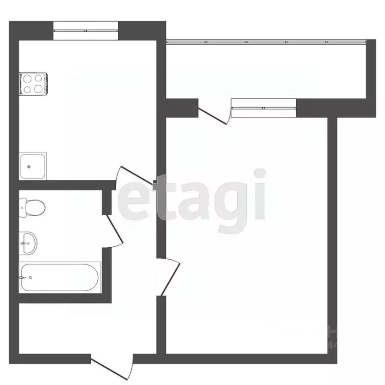 1-к кв. Тюменская область, Тюмень Магаданская ул., 13 (36.7 м) - Фото 1