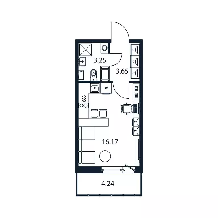 Квартира-студия: Мурино, Романовская улица, 9 (22.6 м) - Фото 1