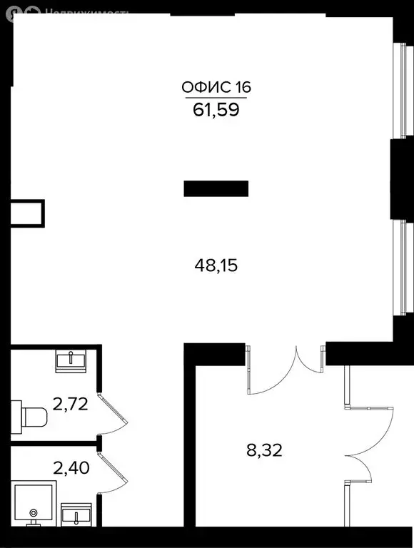 Помещение свободного назначения (61.59 м) - Фото 2
