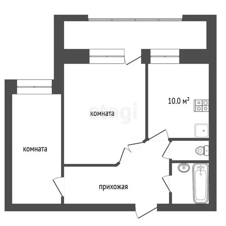 2-комнатная квартира: Кемерово, улица Юрия Двужильного, 10 (46.5 м) - Фото 0