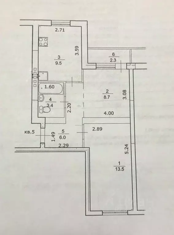 2-к кв. Башкортостан, Уфа ул. 1-я Строителей, 44 (41.1 м) - Фото 0