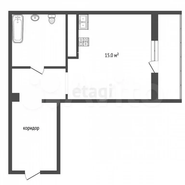 Квартира-студия, 28,5 м, 6/15 эт. - Фото 0