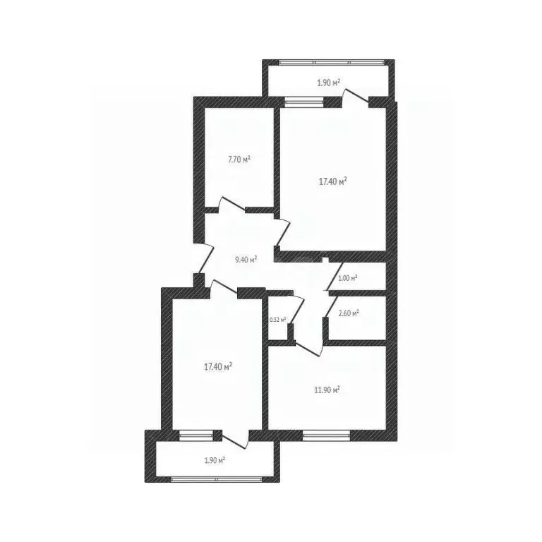 3-к кв. Брянская область, Брянск ул. Репина, 16А (72.3 м) - Фото 2