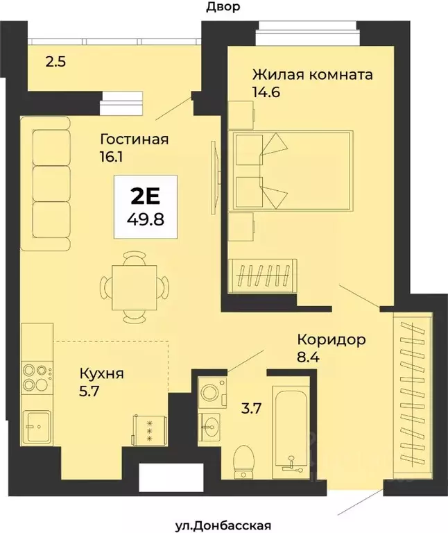 2-к кв. Свердловская область, Екатеринбург Уралмаш жилрайон, ул. ... - Фото 1