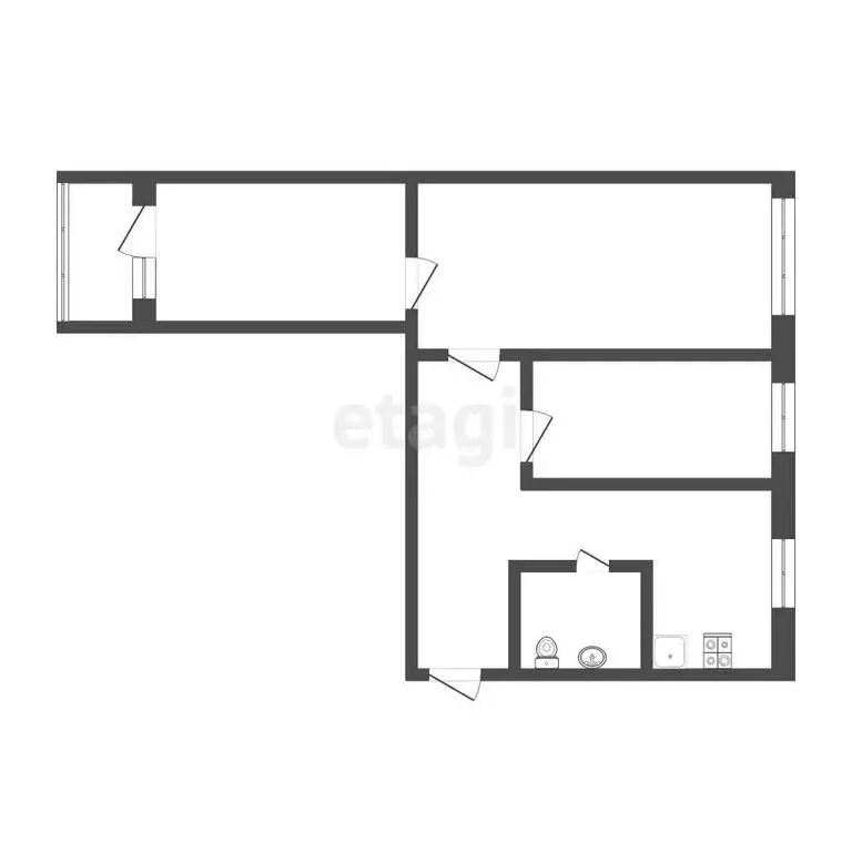 3-комнатная квартира: Бийск, переулок Владимира Мартьянова, 59 (57 м) - Фото 0