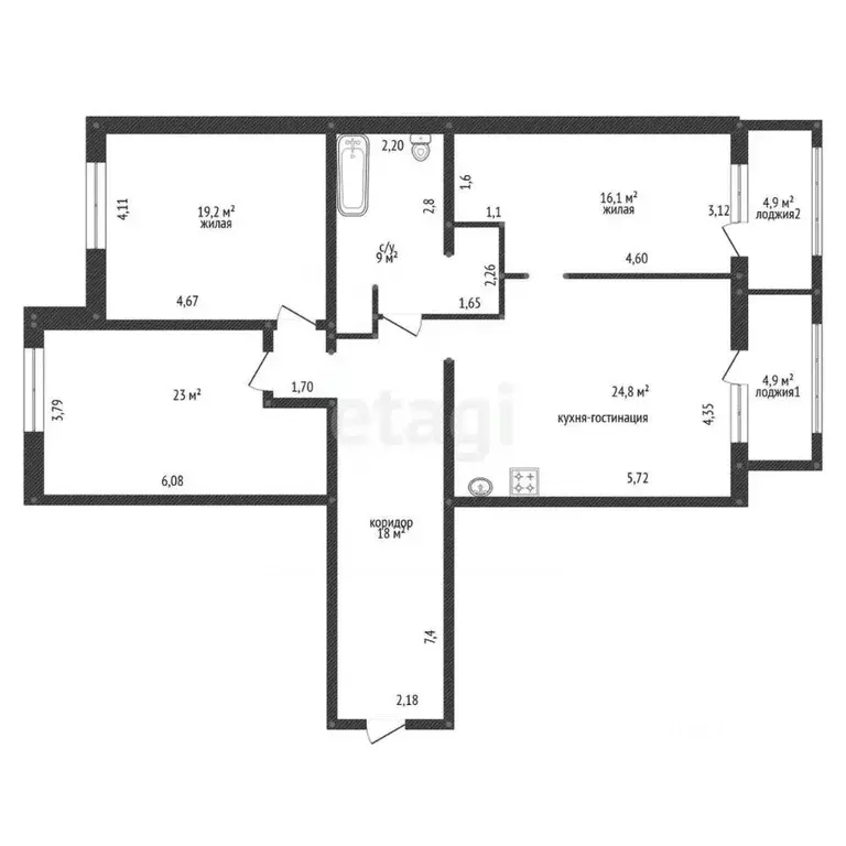 3-к кв. Башкортостан, Уфа ул. Софьи Перовской, 54 (120.0 м) - Фото 2