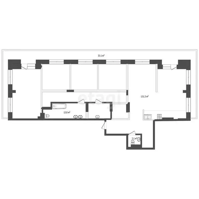 4-комнатная квартира: Тюмень, Причальная улица, 5 (150 м) - Фото 1