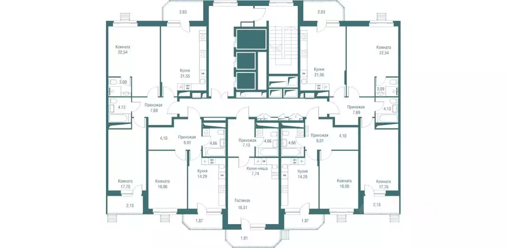 Студия Московская область, Одинцово Северная ул., 5к2 (37.8 м) - Фото 2