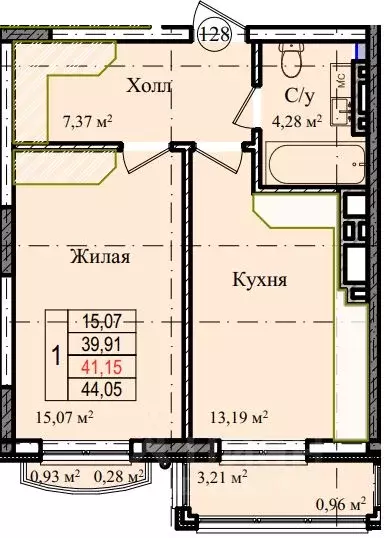 1-к кв. Калининградская область, Гурьевский муниципальный округ, пос. ... - Фото 0