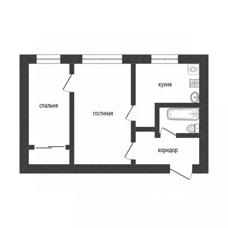 2-к кв. Смоленская область, Сафоново Красногвардейская ул., 32 (45.0 ... - Фото 0