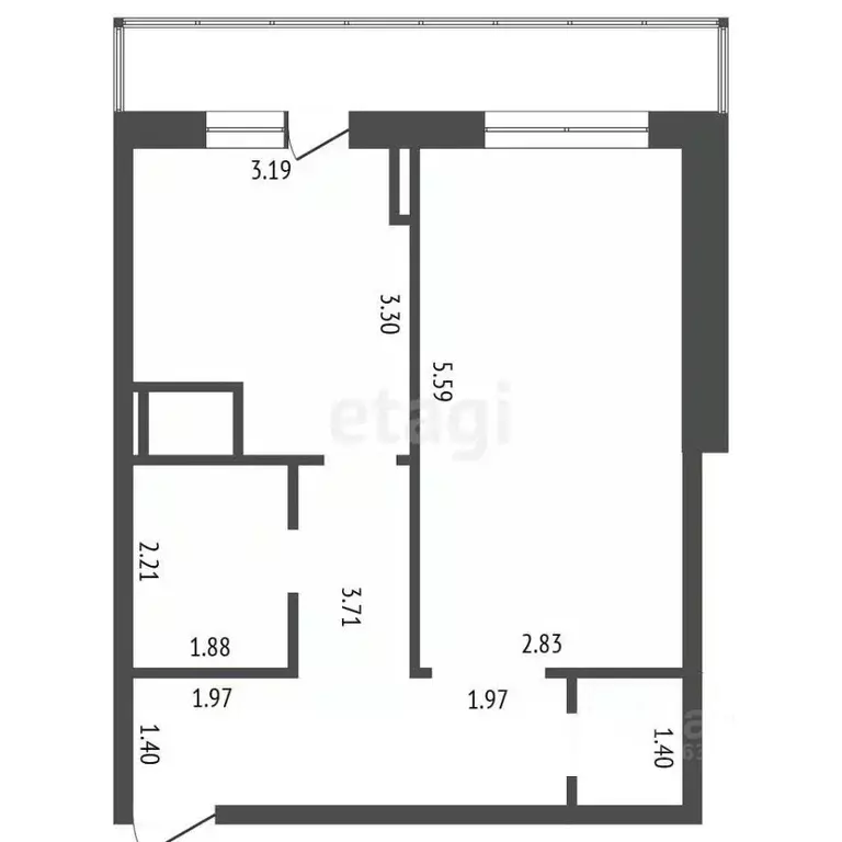 1-к кв. Воронежская область, Воронеж бул. Олимпийский, 6 (40.4 м) - Фото 2
