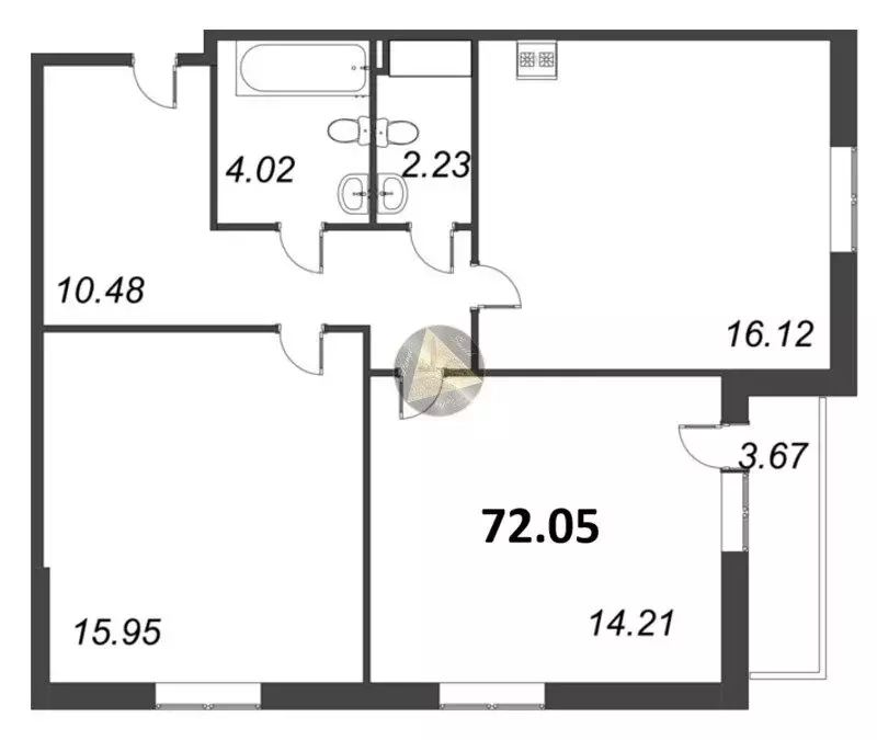 2-комнатная квартира: Санкт-Петербург, улица Чирикова, 5 (72.05 м) - Фото 1