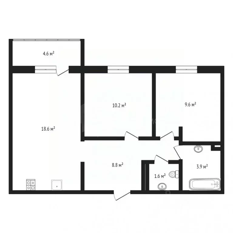 2-к кв. Тюменская область, Тюменский муниципальный округ, д. Патрушева ... - Фото 2