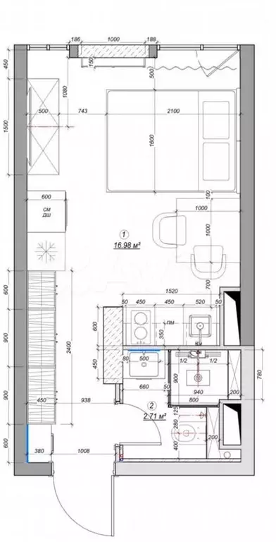 Квартира-студия, 25 м, 8/17 эт. - Фото 0