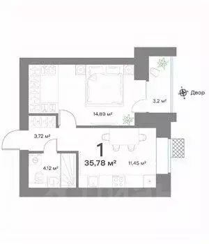 1-к кв. Нижегородская область, Выкса  (35.78 м) - Фото 1