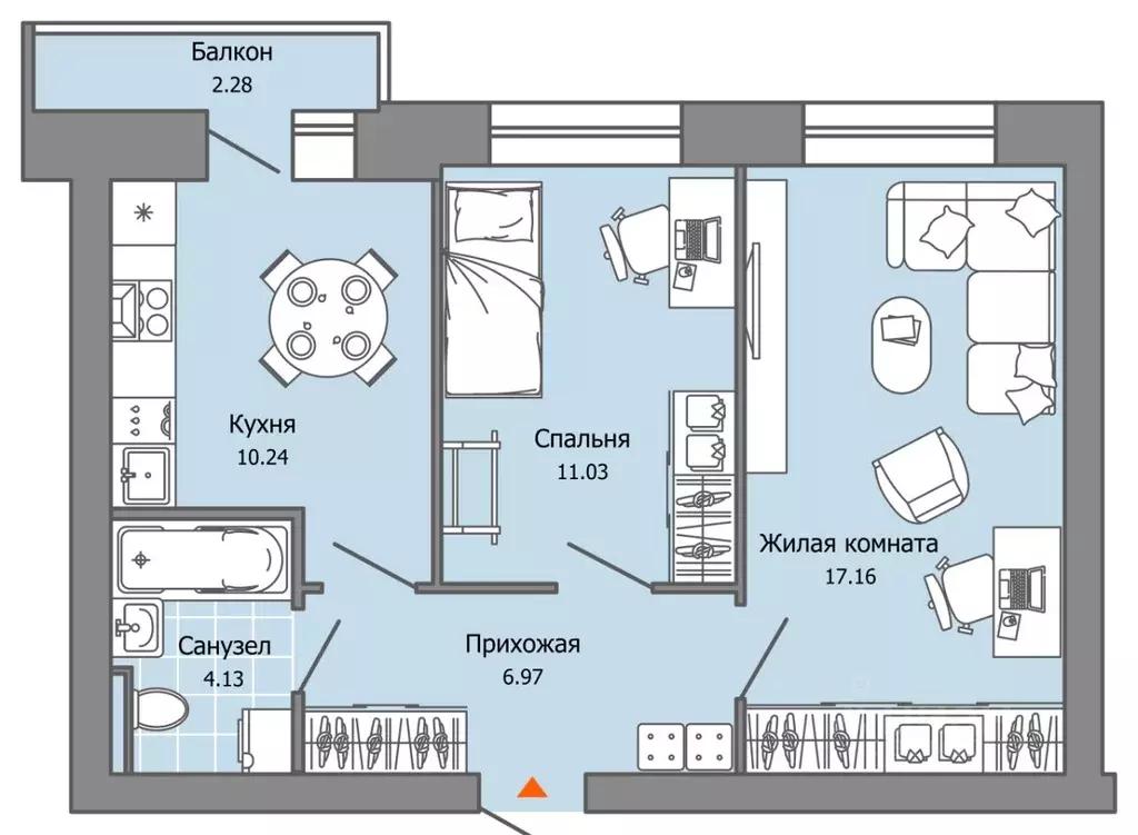 2-к кв. Пермский край, Пермь ул. Дзержинского, 35А (50.0 м) - Фото 1