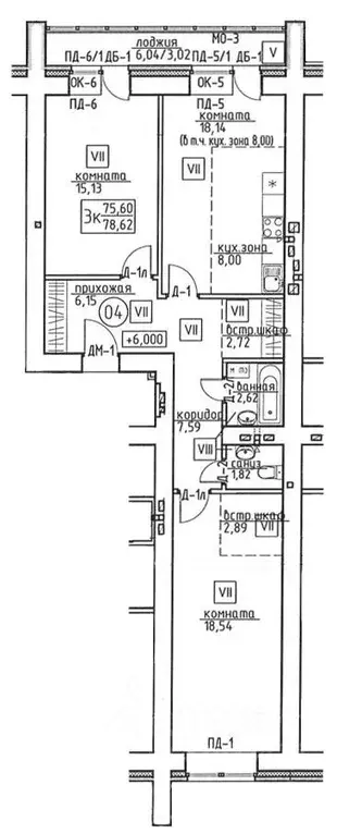 3-к кв. Томская область, Томск ул. Некрасова, 25 (78.62 м) - Фото 0