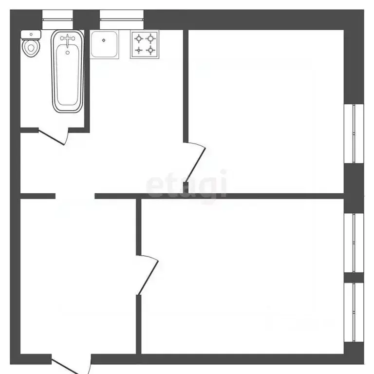 2-к кв. Красноярский край, Красноярск Николаевка мкр, ул. Пирогова, 25 ... - Фото 2