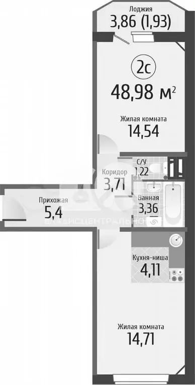 2-к. квартира, 47 м, 9/18 эт. - Фото 0