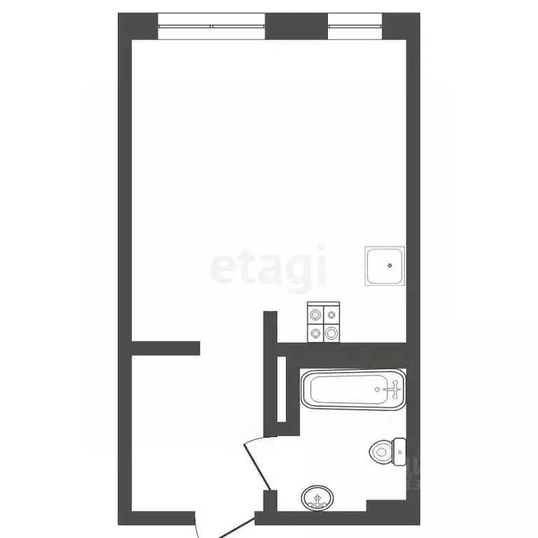 Студия Тюменская область, Тюмень ул. Краснооктябрьская, 6 (33.0 м) - Фото 1