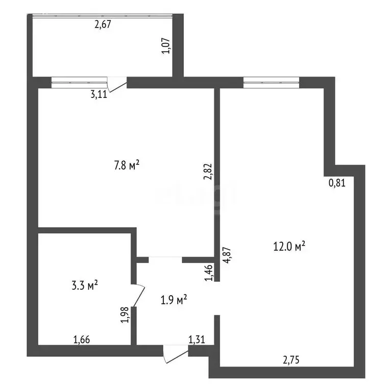 1-комнатная квартира: Чигири, Октябрьская улица, 3 (25 м) - Фото 1