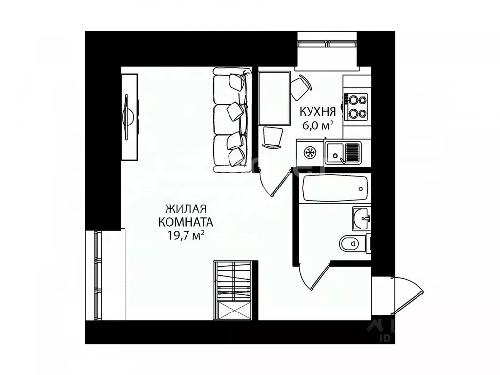 1-к кв. Кировская область, Киров ул. Красина, 50 (31.4 м) - Фото 2