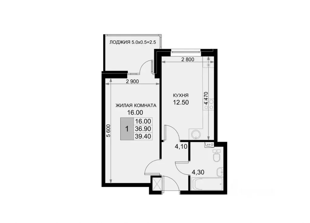 1-к кв. Краснодарский край, Динской район, Южно-Кубанское с/пос, пос. ... - Фото 2