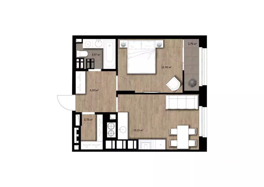 1-к кв. Рязанская область, Рязань Гражданская ул., 19 (41.63 м) - Фото 1