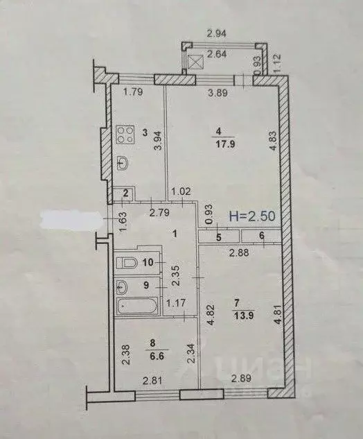 3-к кв. Волгоградская область, Волжский ул. Мира, 42 (57.9 м) - Фото 2