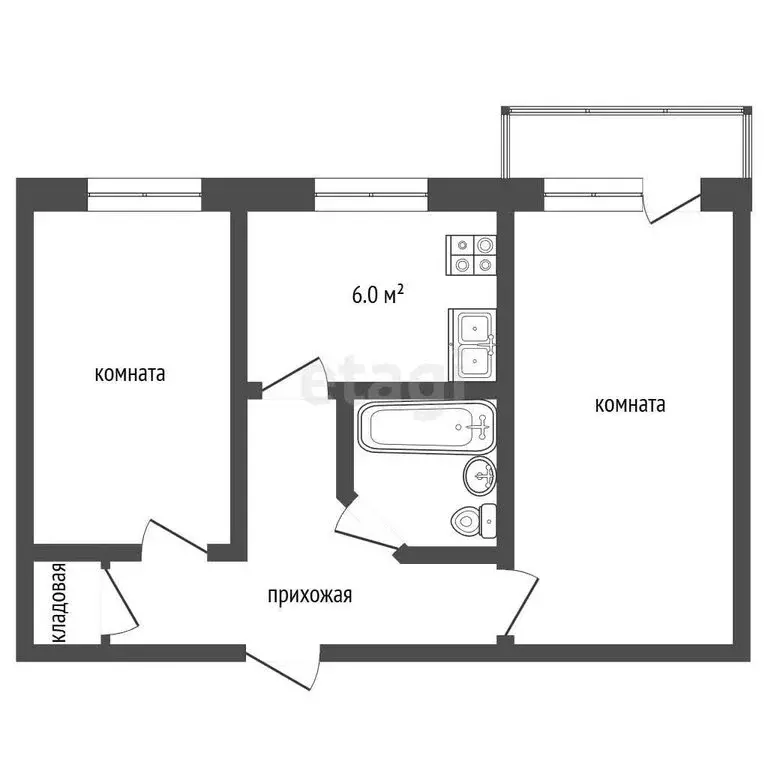 2-комнатная квартира: посёлок Пионерский, улица Николая Коляды, 22 ... - Фото 1