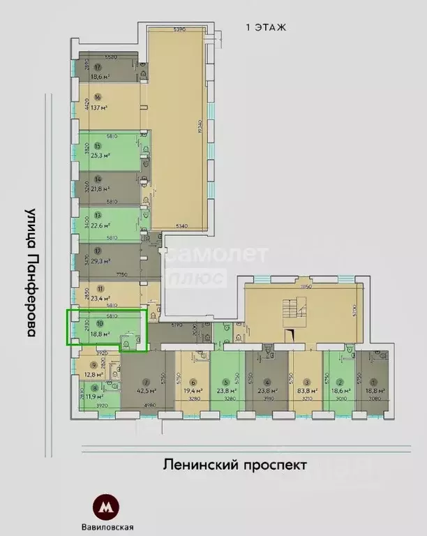Торговая площадь в Москва Ленинский просп., 81/2 (19 м) - Фото 1