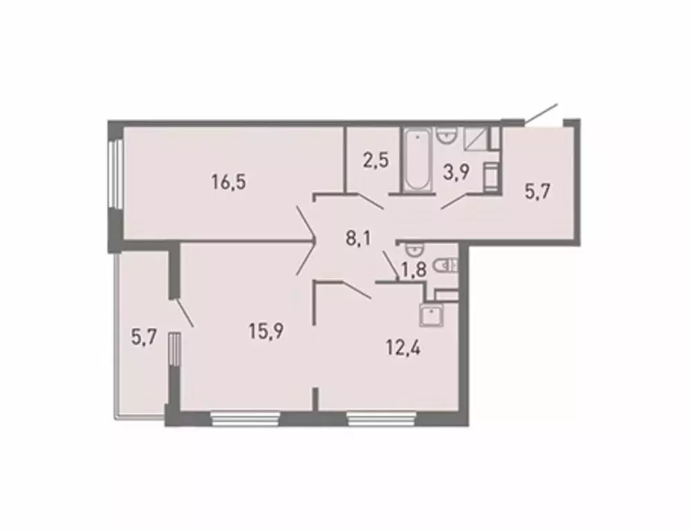 2-комнатная квартира: Санкт-Петербург, улица Маршала Захарова, 8 (66.8 ... - Фото 0