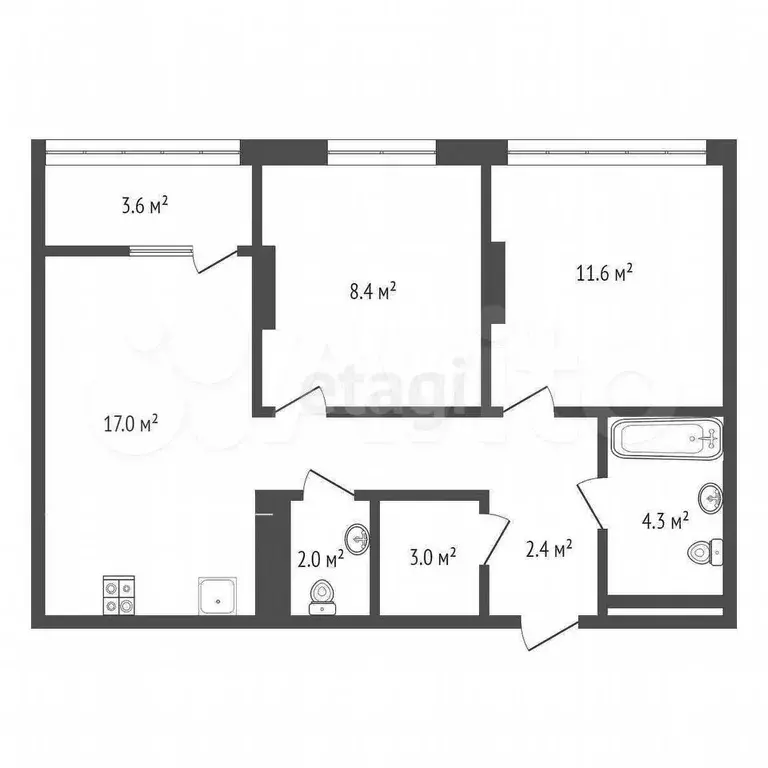 2-к. квартира, 80 м, 8/13 эт. - Фото 0