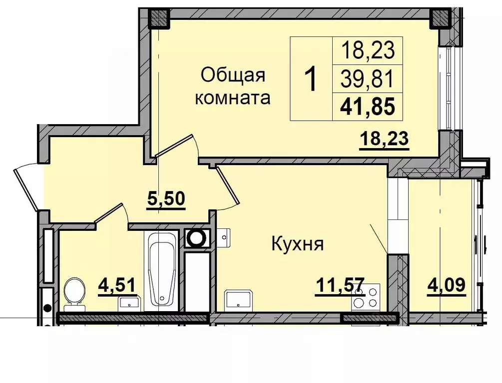 1-к кв. Саха (Якутия), Якутск просп. Михаила Николаева, 31/5 (41.8 м) - Фото 0