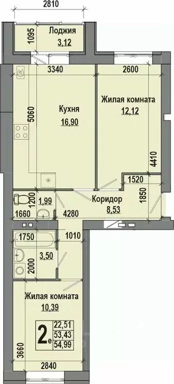 2-к кв. Волгоградская область, Волгоград Долина-2 жилрайон,  (54.99 м) - Фото 0