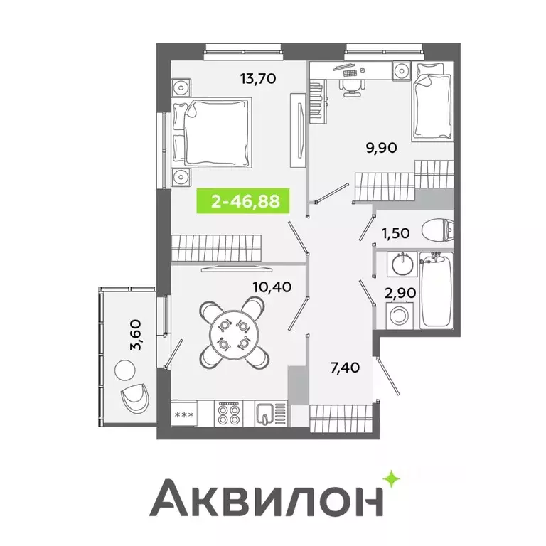 2-к кв. Ленинградская область, Всеволожский район, Заневское городское ... - Фото 0