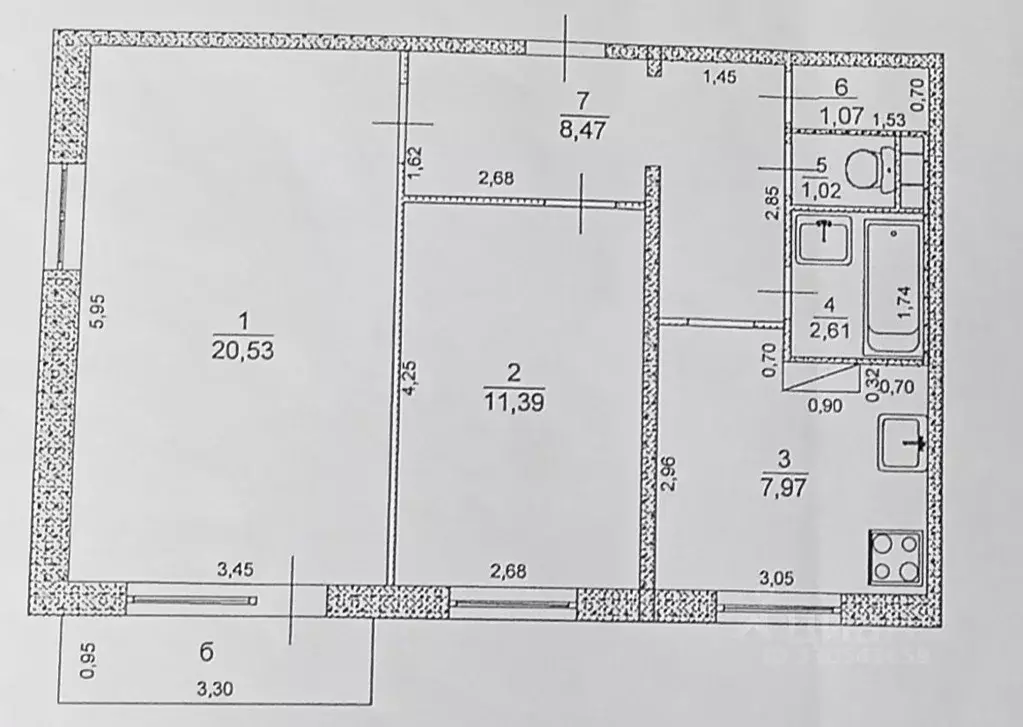 2-к кв. Ульяновская область, Ульяновск ул. Варейкиса, 20 (54.0 м) - Фото 2
