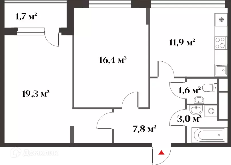 Продаётся 2-к квартира, 60 м - Фото 0