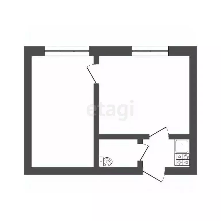 2-к кв. Томская область, Томск ул. Полины Осипенко, 31А (24.2 м) - Фото 1